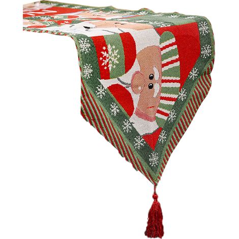 Camino de mesa navideño  Papá Noel, mantel pequeño para tocador, decoraciones para el hogar, comedor, estilo 1