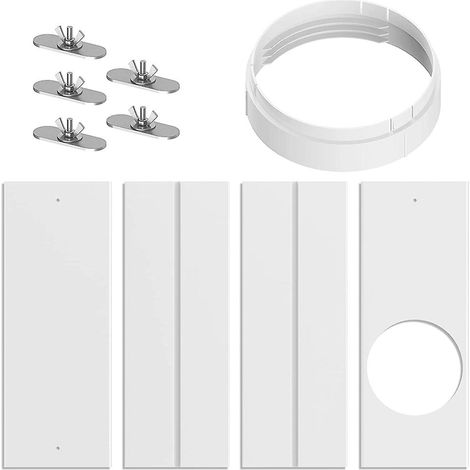 Kit de climatiseur portatif pour fenêtre – 4 panneaux ajustables 17 pouces – Plage de réglage 25,6 à 61 pouces – PVC haute qualité (1/5)