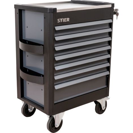 Servante d'atelier STIER Premium avec plan de travail en acier inoxydable (1/5)