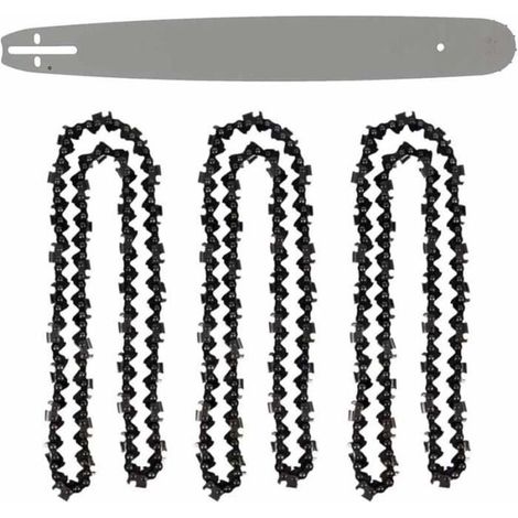 Guide 20 Pouces (50 cm) pour tronçonneuse - FOLAYA - Lot de 3 chaînes 76 maillons - Blanc (1/2)
