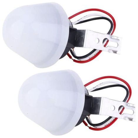 2 Pcs Interrupteur photoélectrique 12V DC 10A, capteur à cellule photoélectrique, interrupteur marche/arrêt automatique pour éclairage public, interrupteur à capteur commande photoélectrique