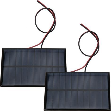 Mini module de panneaux solaires, 2 pièces, chargeur de batterie, DC5V 250mA, avec longueur de câble 30cm/11,8 pouces (1/5)
