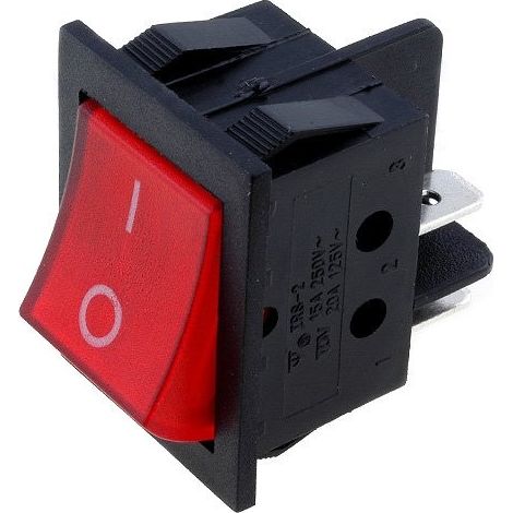 Interruptor Basculante OFF-ON Bipolar Luminoso ROJO 15A
