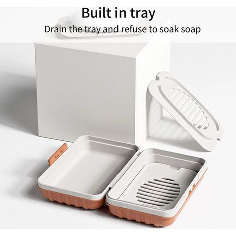 3 piezas,Soporte para jabón,Jabonera pequeña con tapa,Jabonera portátil en barra,Accesorios de baño,Artículos de aseo de tamaño viaje (1/4)