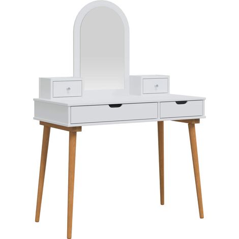 Conjunto de Mesa de Tocador FAUSKE 4 uds. Blanco vidaXL (1/5)