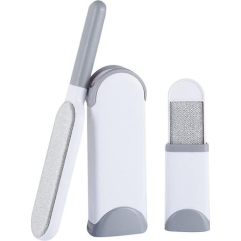 QAZQA Brosse Épilateur, élimine la poussière et les peluches, un grand et un petit, disponible en deux couleurs, pour une utilisation à la maison et en déplacement. (Gris)