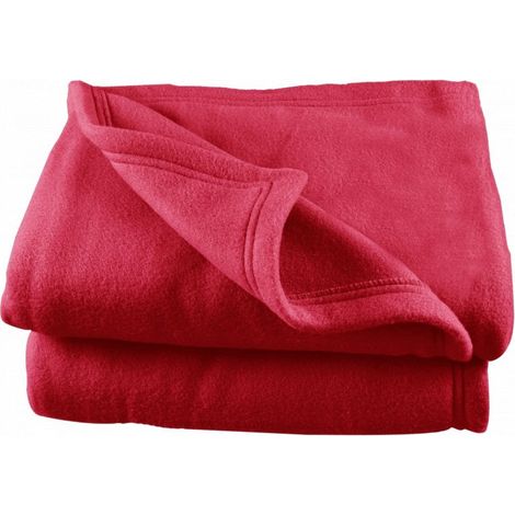 Couverture polaire  220 x 240 cm fraise