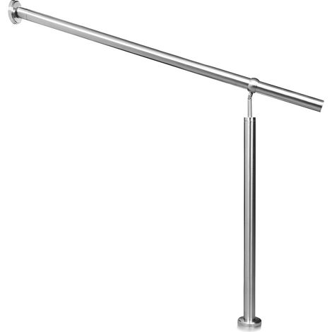 Wolketon Pasamanos de acero inoxidable para escaleras exteriores/interiores Ángulo ajustable para montaje en pared 80cm