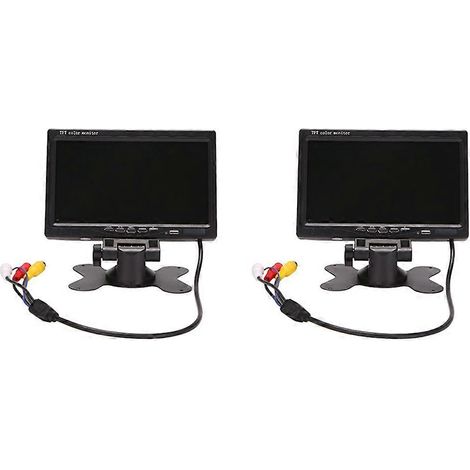 2 monitores TFT LCD a color HD de 7 pulgadas, 12V-24V, para cámaras de visión trasera CCTV de automóviles. (1/5)