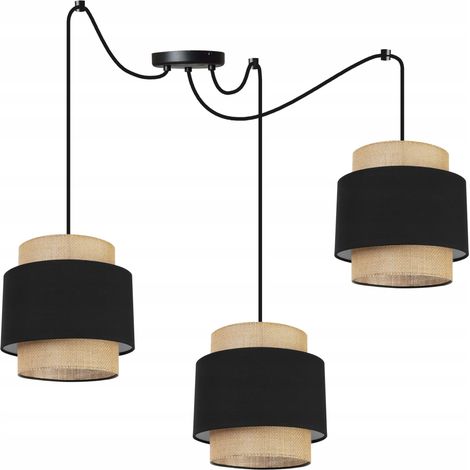 LAMPE SUSPENDU PLAFOND LUSTRE ABAT-JOUR BOHO JUTA (1/5)