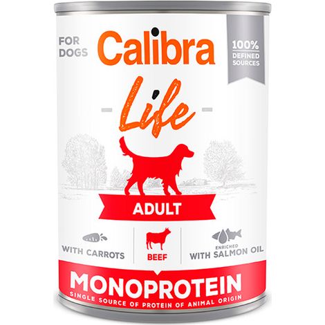 Calibra Dog Life Lata per adulti Ternera con carote 6x400gr