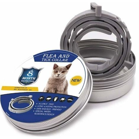 Collier Anti-puces Anti-tiques - Imperméable - Réglable - Protection 8 Mois - Pour Chien Et Chat - 1 Pièce (1/5)
