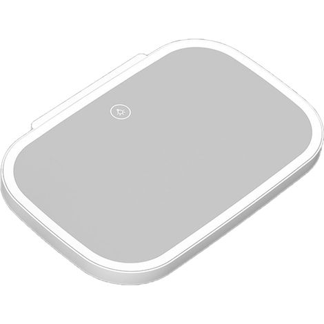 Pince miroir pare-soleil voiture avec lumière LED 3 modes, miroir de maquillage sur table pour intérieur auto et maison, blanc (1/5)
