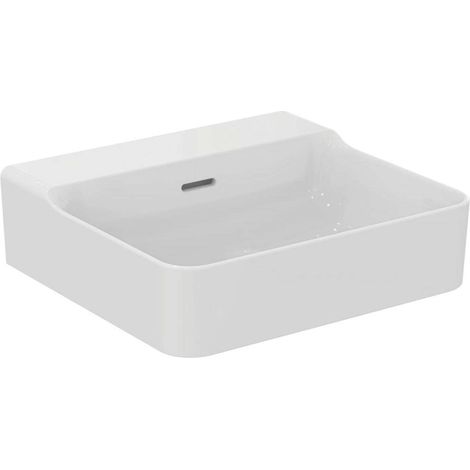Lavabo CONCA 500x450x165mm bianco senza foro rubinetto, con troppopieno IDEAL STANDARD (1/5)