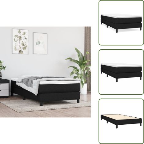 Boxspringbett mit Matratze Schwarz 80x200 cm Stoff - Boxspringbett - Doppelbett - Bettenrahmen - Matratze - Matratzenauflage (1/5)