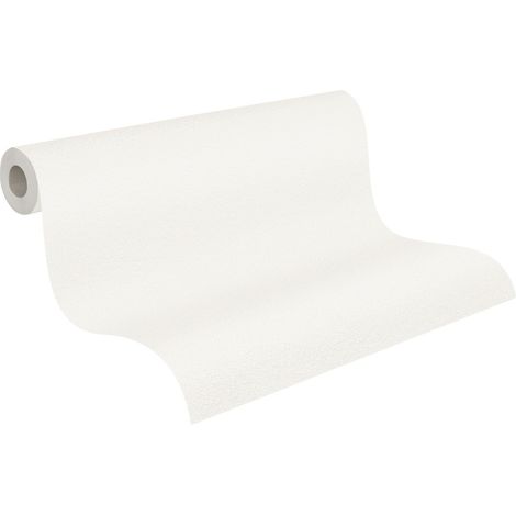 Papier peint intissé uni blanc crème Tapisserie style minimaliste texturée Papier peint effet textile idéal pour chambre (1/5)