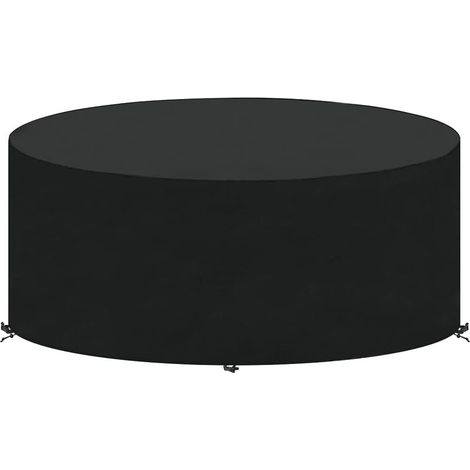 Housse Table Jardin Ronde Housse Salon de Jardin Exterieur Bache Table de Jardin Imperméable Housse de Protection pour Meubles de Jardin Ronde, 204x60cm (1/4)