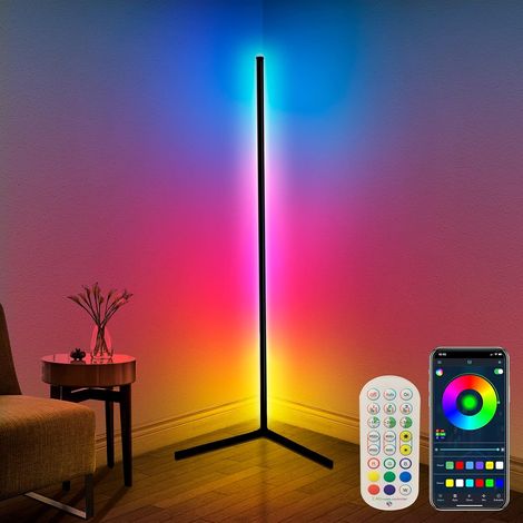 55,91 Zoll große, farbwechselnde LED-Stehlampe mit Musiksynchronisationsfunktion, Fernbedienung und App-Steuerung, kreativem DIY-Modus und Timerfunktion, RGB-Stehlampe. (1/5)