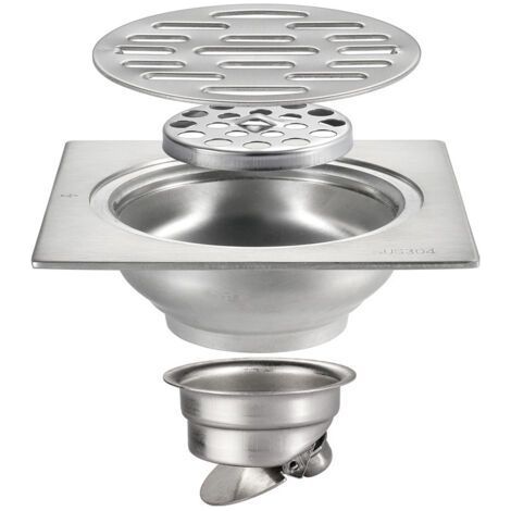 Floor drain - Outdoor floor drain for bathroom - Outdoor floor drain for balcony thickened anti-blocking, anti-insect and anti-odor 10×10cm (1/5)