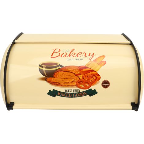 Boîte à pain en métal, modèle tambour champagne, design élégant pour comptoir de cuisine, rangement pratique et hygiénique (1/5)