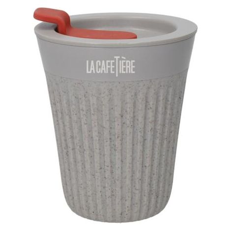 La Cafetière 'The Beanie' Taza de Café Reutilizable, Taza de Viaje Aislante con Cómodo Asa y A Prueba de Fugas, 90% Cáscara de Café Reciclada, 225ml