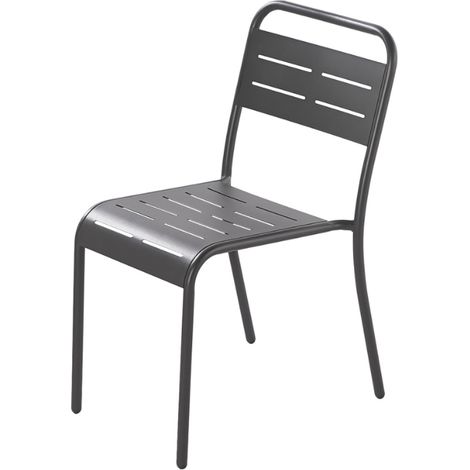 Set di 4 sedie in acciaio grigio scuro BERGAME