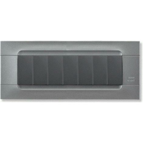 Simon urmet kadra placca tecnopolimero colore acciaio 7 moduli 10807.ac