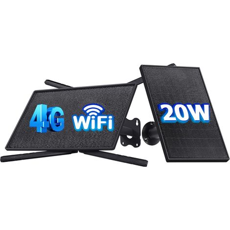 20 W Routeur 4G LTE Solaire, Rallonge WiFi Externe, Box 4G avec Carte SIM, Plage WiFi 50M, IP66 étanche, autonomie prolongée 24/7, Batterie de 20100 mAh, 4 Antennes Externe, 2.4GHz Wi-FI (1/5)