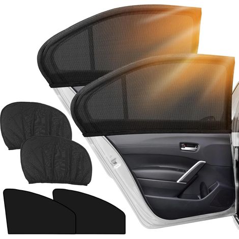 Protection solaire voiture bébé 4 pièces – rideau pare-soleil en maille – anti-UV et isolant thermique – pour vitres de voiture (1/5)