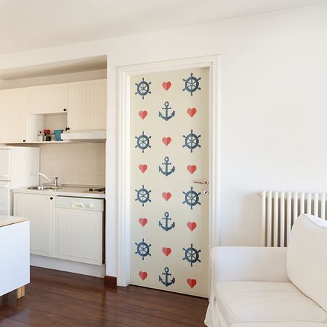 Sticker Porte Marine Mosaïque WSH, 204 cm X 83 cm - Déco Intérieure Maison: Ajoutez une Touche de Style à votre Porte (1/4)