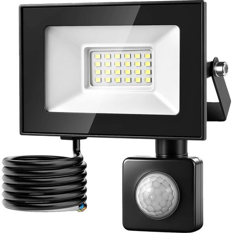 Foco LED, ángulo de haz de 140°, resistente al agua IP66, 20 W, 6500 K, 2 unidades. (1/2)