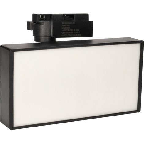 Jandei - Foco para carril tipo panel 30W luz 4200ºK marco negro