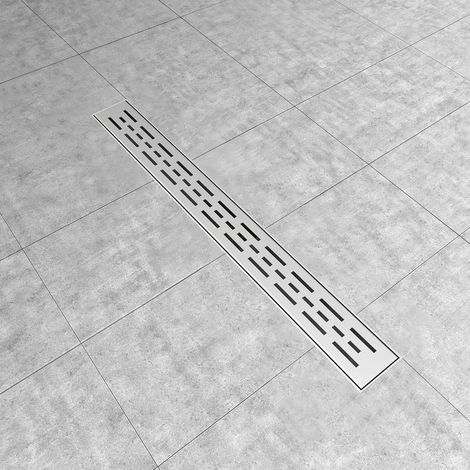 Caniveau de Douche Italienne en Acier Inox Siphon Sol d'évacuation pour Salle de Bain Rectangulaire en Modèle Lignes 100 cm (1/5)