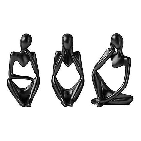 statue De Penseur Nordique 3pcs Sculpture De Penseur Abstraite Figurine De Penseur En Rsine Ornement De Penseur Fait La Main Artisanat Moderne Ar (1/5)