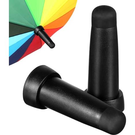 Capuchon de Parapluie Lot de 2 Pièces Noir, en Caoutchouc (1/5)