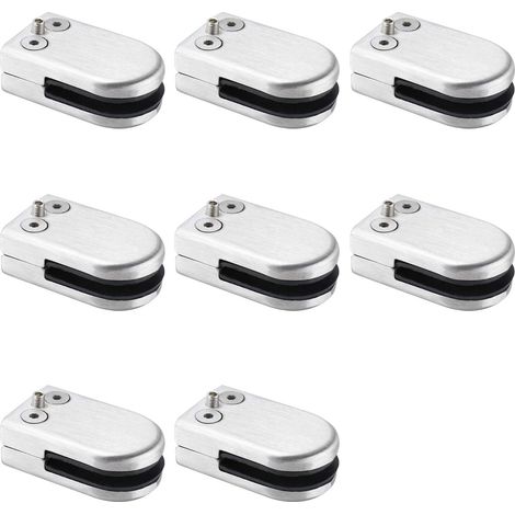 Pince à verre ronde en acier inoxydable 8 pièces, support de support de pince à pince en verre réglable (pour verre 6-8mm) (1/5)