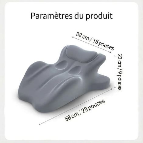 Oreiller ergonomique incliné à 27°, oreiller cale multifonctionnel en mousse à mémoire de forme (gris) (1/4)