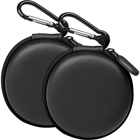 Étui pour écouteurs, petit étui de voyage rond à poche, étui de rangement pour écouteurs avec fermeture éclair (1/5)