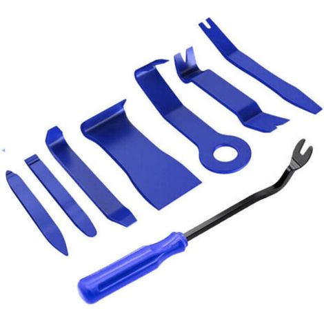 Kit de 8 outils multifonctionnels pour le démontage et l’installation d’autoradios, systèmes audio, garnitures intérieures, tableaux de bord et consoles centrales – leviers de montage professionnels (1/4)