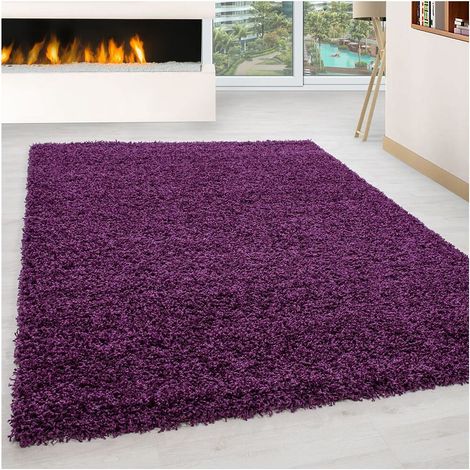 Tapis uni shaggy rectangle Aimee Violet 100x200 (1/5)