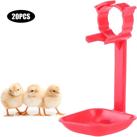 20 Gobelets abreuvoir à poules avec tétine, distributeur d'eau suspendu, outil d'hydratation pour élevage agricole (1/5)