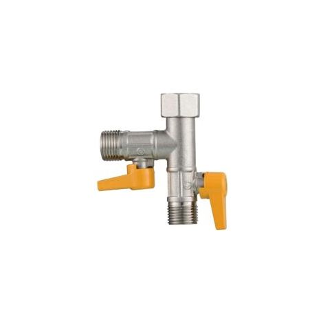 Válvula de tres vías, pieza en T, brazo para ducha de mano y cabezal de ducha de 1/2", desviador de tres vías, adaptador de latón, válvula de cierre - Crezuo