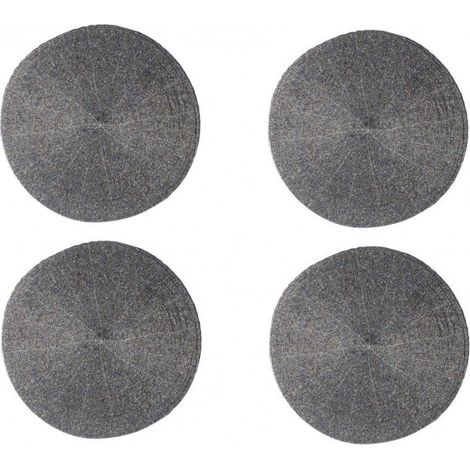 Lot de 4 sets de table perlé en coton - D 35 cm- Gris - Livraison gratuite (1/3)