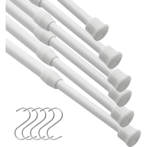 Tringle À Rideaux Télescopique - Fer - 40 À 70 Cm - Salle De Bain Douche Baignoire - 6 Pièces (1/5)
