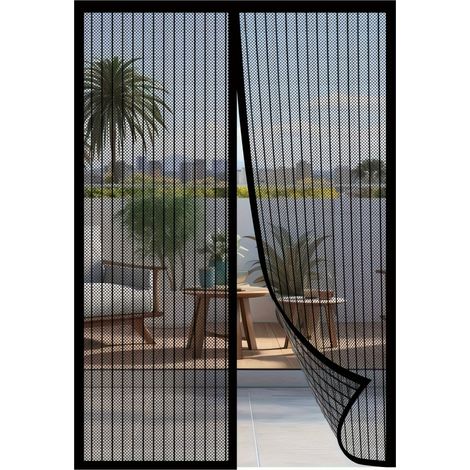 Cortina mosquitera magnética de alta resistencia con cierre automático. (1/4)