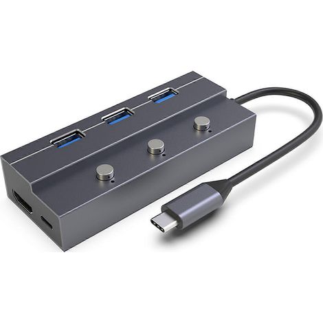 5-in-1 USB-C-Hub: Kompatibel mit 4K HDMI, 60 W PD, USB 3.0, Multiport-Dockingstation mit Splitter (1/4)