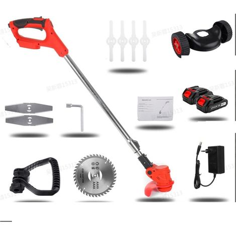 24V sans Fil haie Coupe-Herbe 1880W Portable électrique Tondeuse à Gazon à Main débroussailleuse Batterie Tonte Outil de Jardin (Color : Orange LED 2B, Size : A) (1/5)