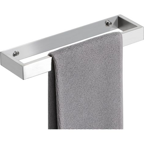 1 Porte Serviette Mural, Acier Inoxydable SUS304, Montage Vis Ou Adhésif, 30CM Brossé, Pour Salle De Bain Cuisine (1/5)