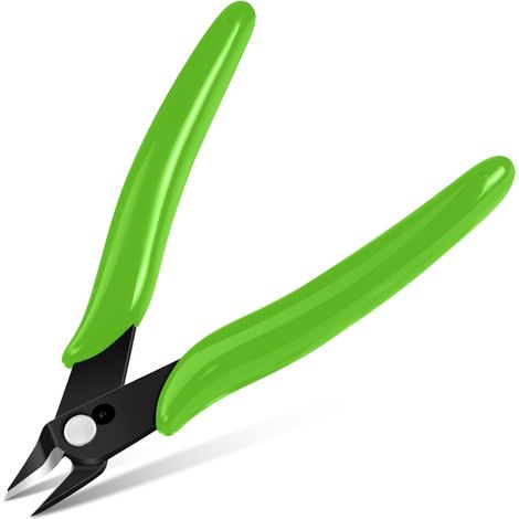 Petite Pince Coupante, Coupantes de Côté, Pinces Coupantes Latérales Precision, pour Fils Durs, Mous et Extrêmement Fins, Vert (1/5)