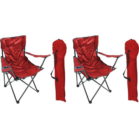 2 Stück Anglersessel mit Getränkehalter Rot-MPO2455-2 (1/5)